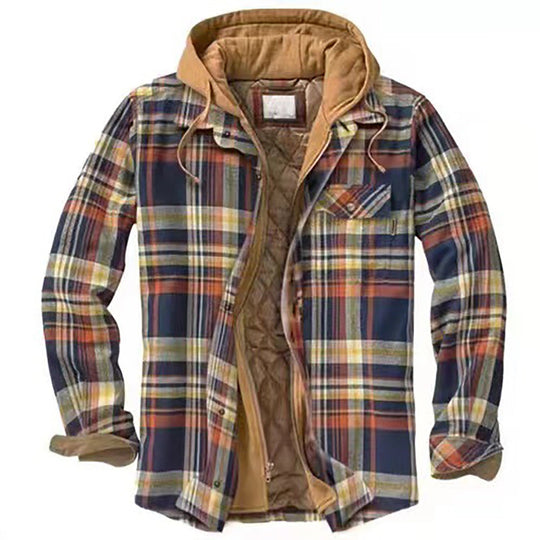 EB | Extra warme kariierte Herrenjacke mit Kapuze