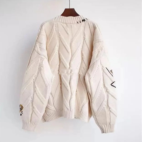 EB | Patchwork Bestickte Strickjacke