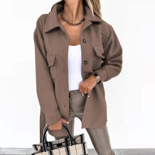 EB | Stilvolle Damenjacke mit Knöpfen und Taschen
