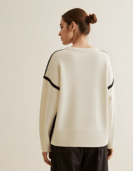EB | Pullover - Damen Herbst bestickter Strickpullover