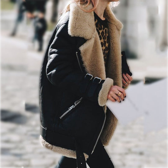 EB | Damen Aviator Winterjacke Mit Kunstfell