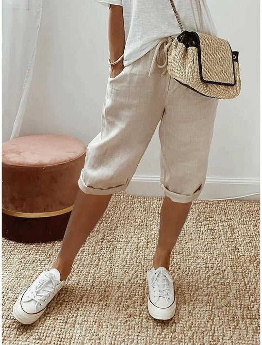 EB | Damen-Leinenhose mit Weitem Bein