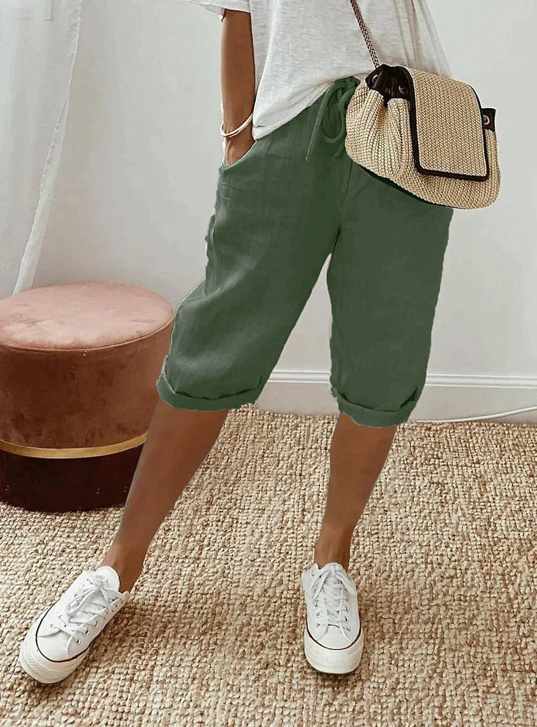 EB | Damen-Leinenhose mit Weitem Bein