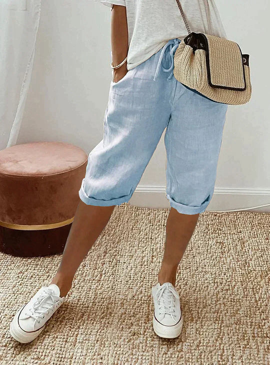 EB | Damen-Leinenhose mit Weitem Bein