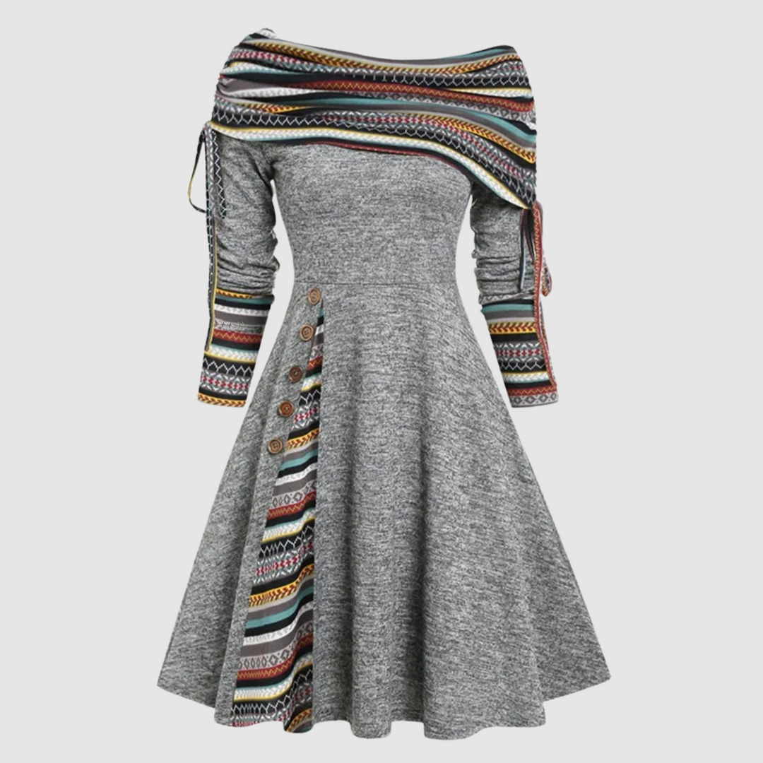EB | Off Shoulder Langarm Winterkleid
