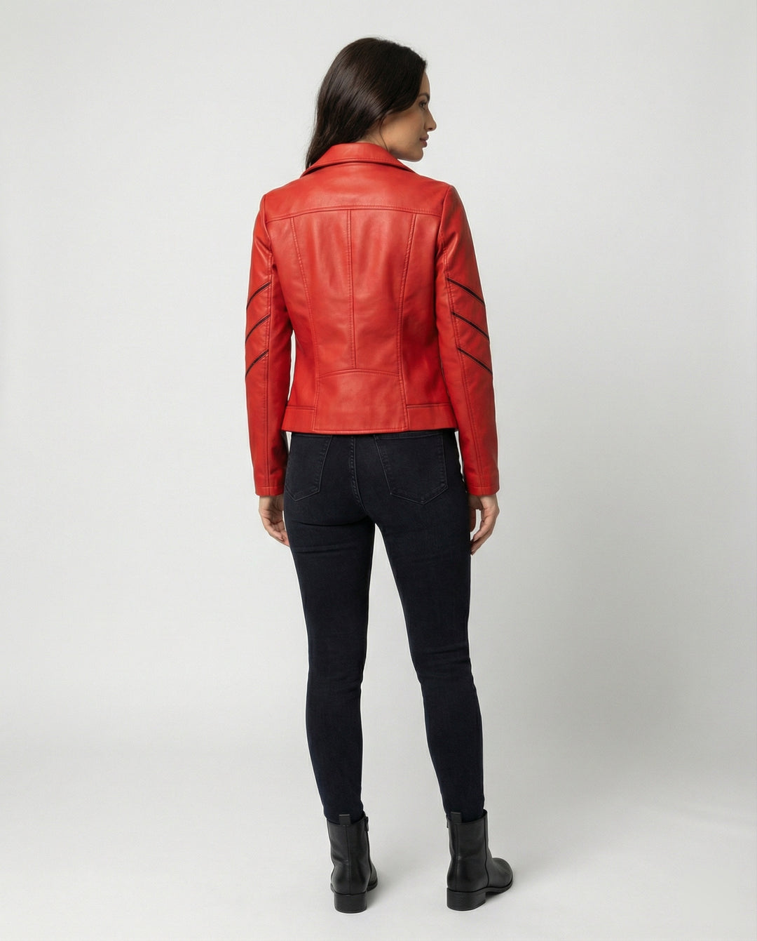EB | Echtes Schaffell Asymmetrische Slim Fit Motorrad jacke