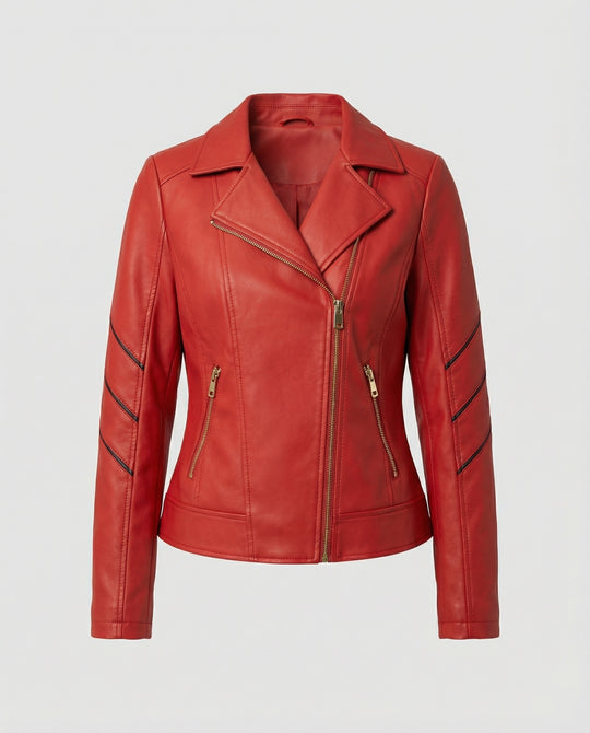 EB | Echtes Schaffell Asymmetrische Slim Fit Motorrad jacke