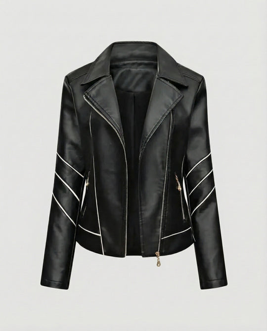 EB | Echtes Schaffell Asymmetrische Slim Fit Motorrad jacke