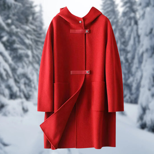 EB | Modische Doppelseitige Kaschmirjacke mit Kapuze für Damen