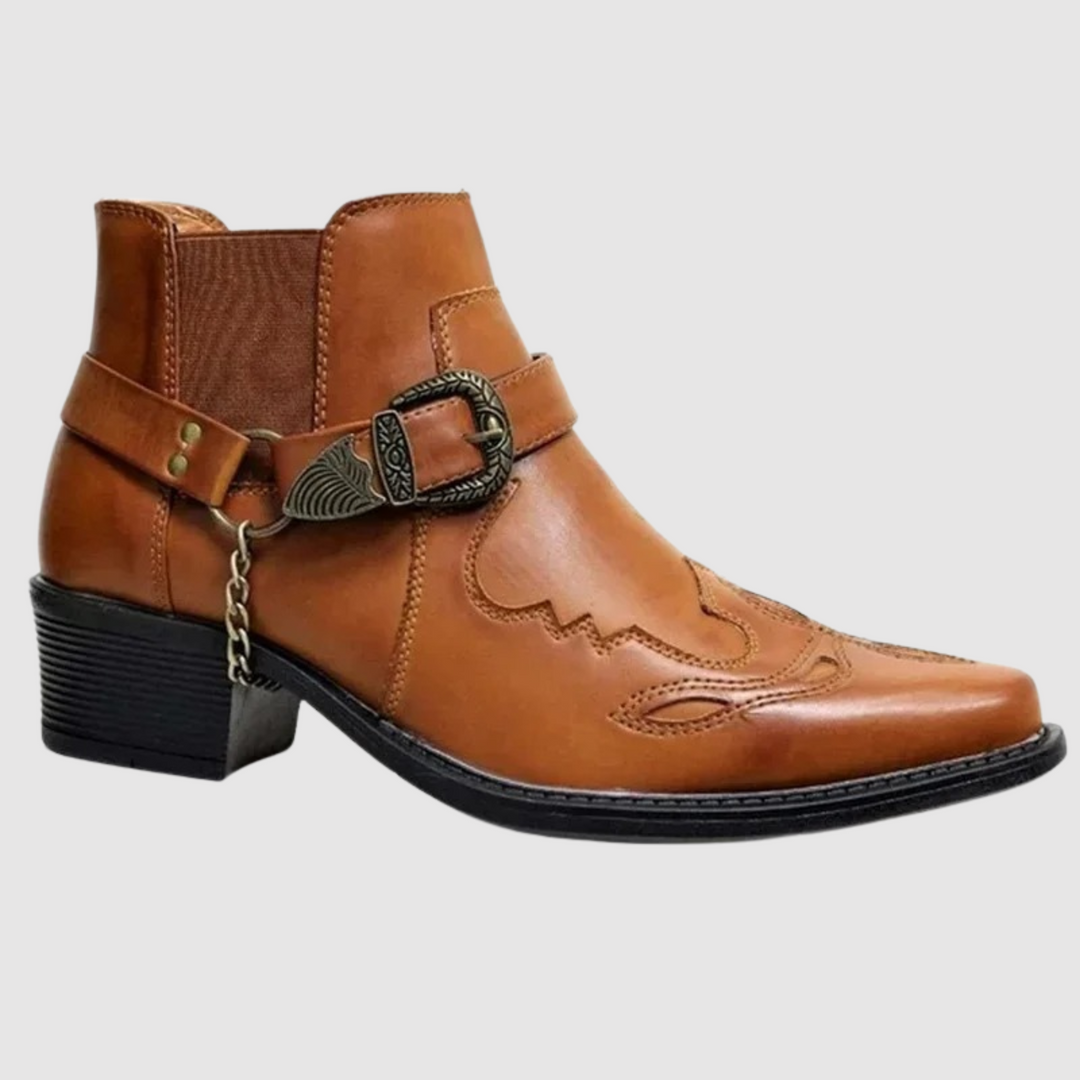 Cowboystiefel aus Leder mit hoher Kettenschnalle EB