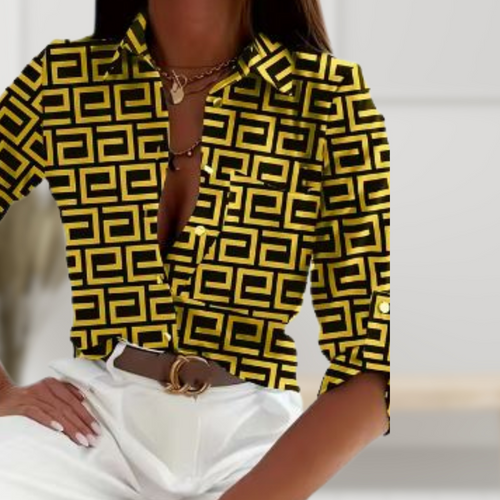 EB | Elegantes Top Mit Griechischem Druck
