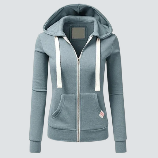 EB | Sweatshirt aus Wolle mit Kordelzug und Reißverschluss