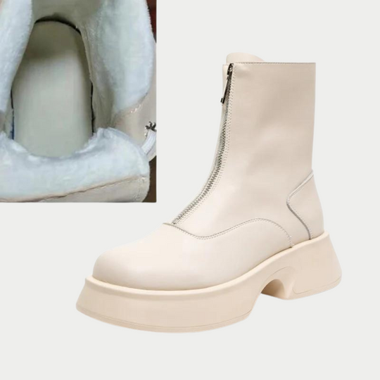EB | Echtes Leder Modefell Winterstiefel