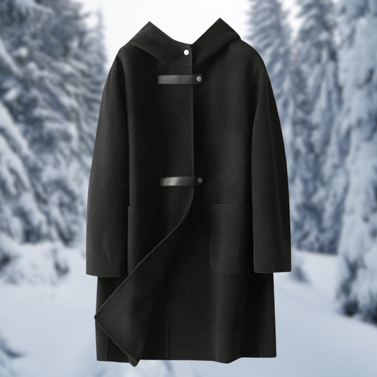 EB | Modische Doppelseitige Kaschmirjacke mit Kapuze für Damen