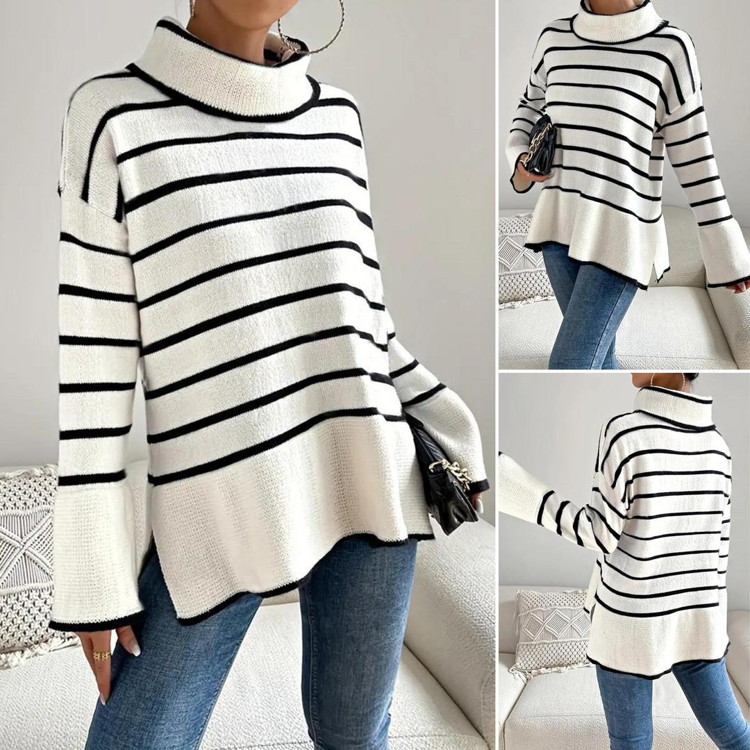EB | Gestreifter Rollkragenpullover