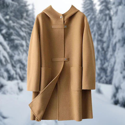 EB | Modische Doppelseitige Kaschmirjacke mit Kapuze für Damen