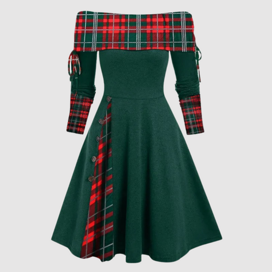 EB | Off Shoulder Langarm Winterkleid