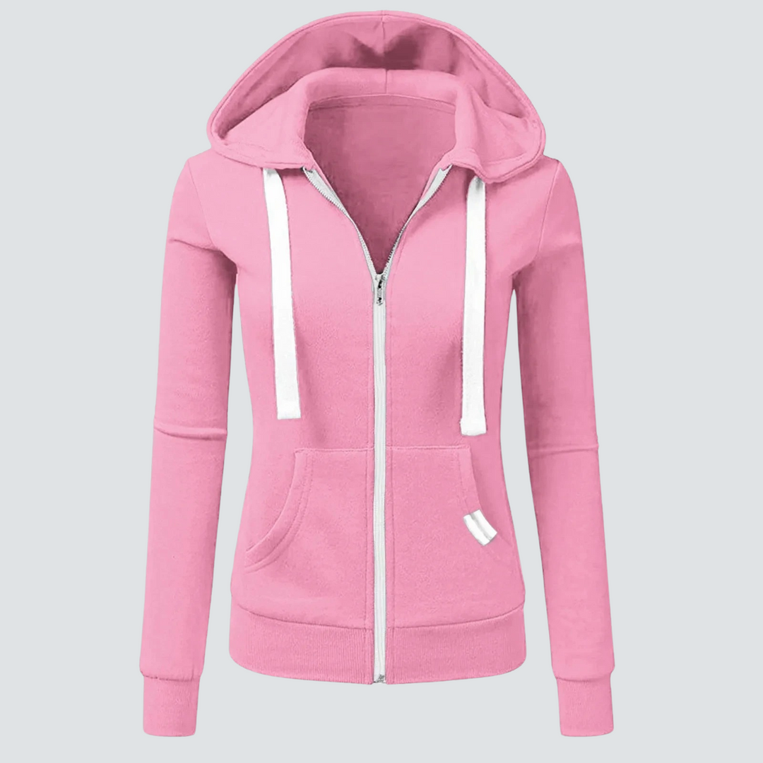 EB | Sweatshirt aus Wolle mit Kordelzug und Reißverschluss