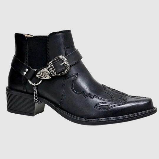 Cowboystiefel aus Leder mit hoher Kettenschnalle EB