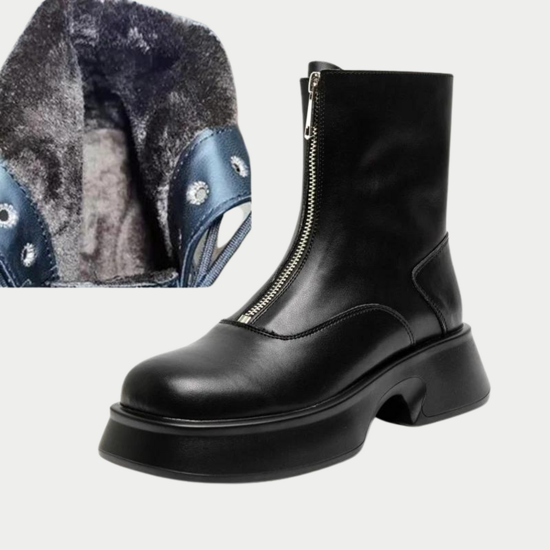 EB | Echtes Leder Modefell Winterstiefel