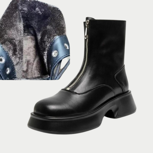 EB | Echtes Leder Modefell Winterstiefel