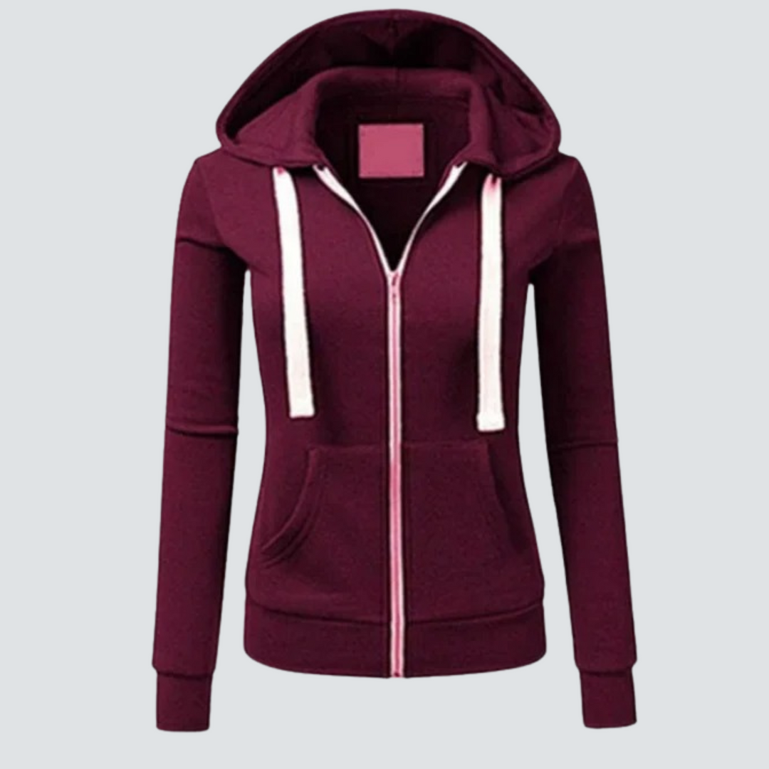 EB | Sweatshirt aus Wolle mit Kordelzug und Reißverschluss