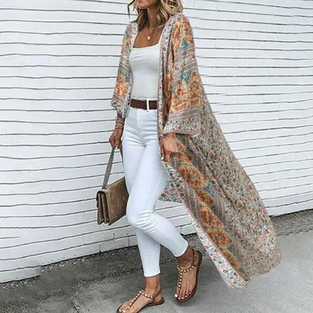EB | Boheme-Cardigan mit Langen Ärmeln und Offenem Vorderteil