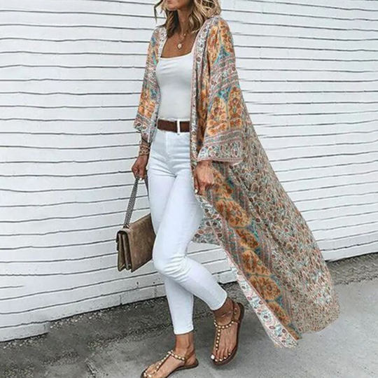 EB | Boheme-Cardigan mit Langen Ärmeln und Offenem Vorderteil