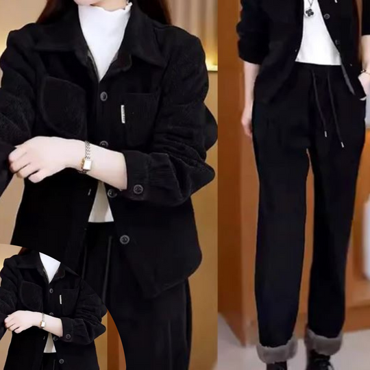 EB | Damen Winter Weinlese Anzugjacke &amp; Hose