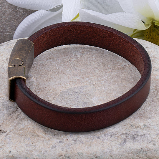 EB | Robuste Lederarmband mit Messingschließe