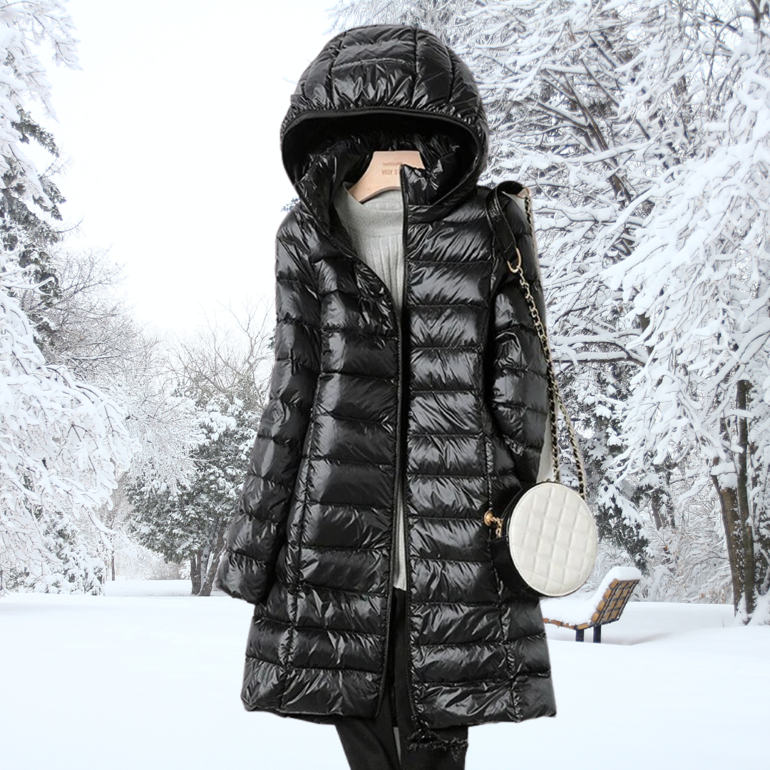 EB | Damen Pufferjacke - wattierte Winterjacke mit Kapuze und Reißverschluss