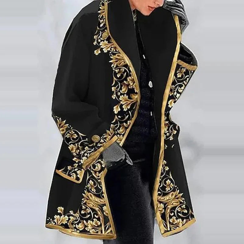 EB | Damen Blumenjacquard-Kimono-Mantel für Elegantes Layering