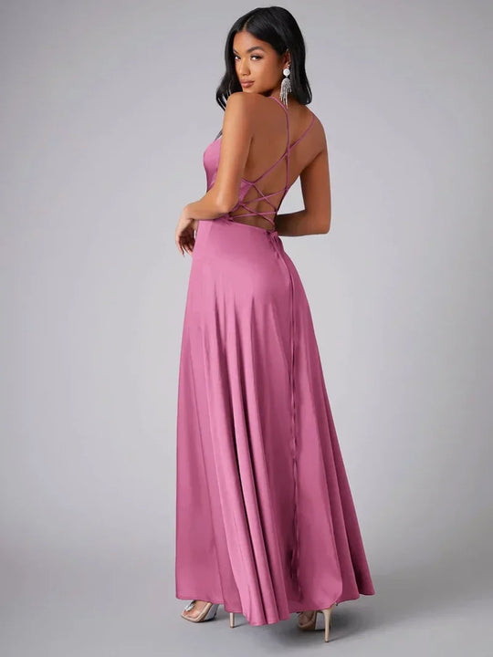 EB | Seiden-Maxikleid mit Geflochtenem Rücken Kleid Dich für Formelle Anlässe Lucette