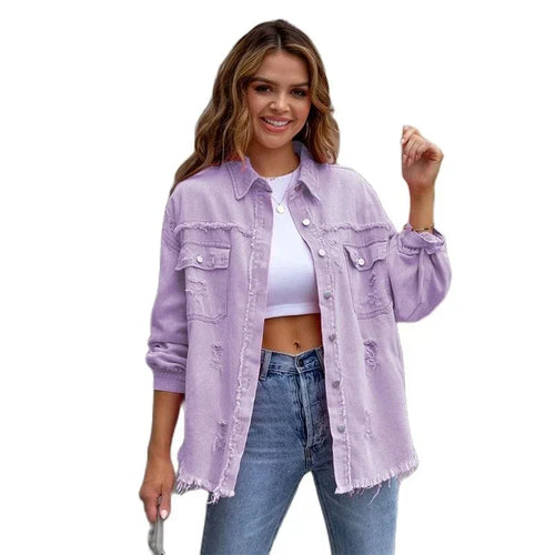 EB | Reißverschluss Hemdjacke Damen Mode Herbst und Frühling