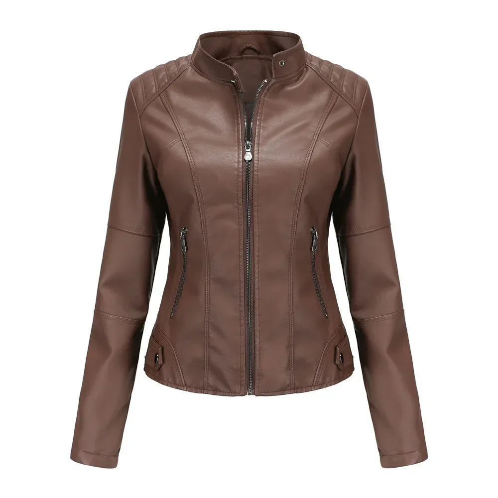 EB | Damen Dicke jacke Modisch Motorradstil