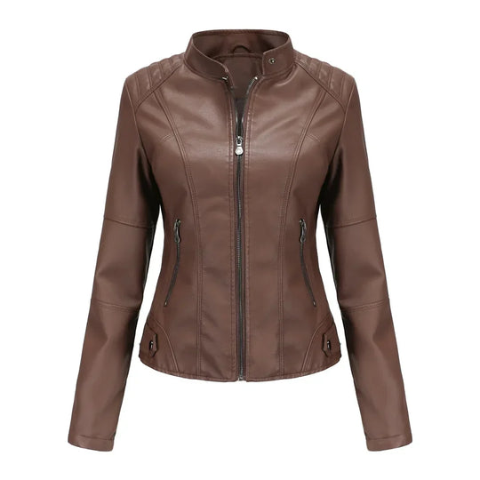 EB | Damen Dicke jacke Modisch Motorradstil