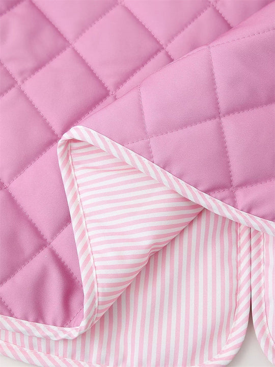 EB | Mantel Rosa Damen mit Patchwork und Schleife