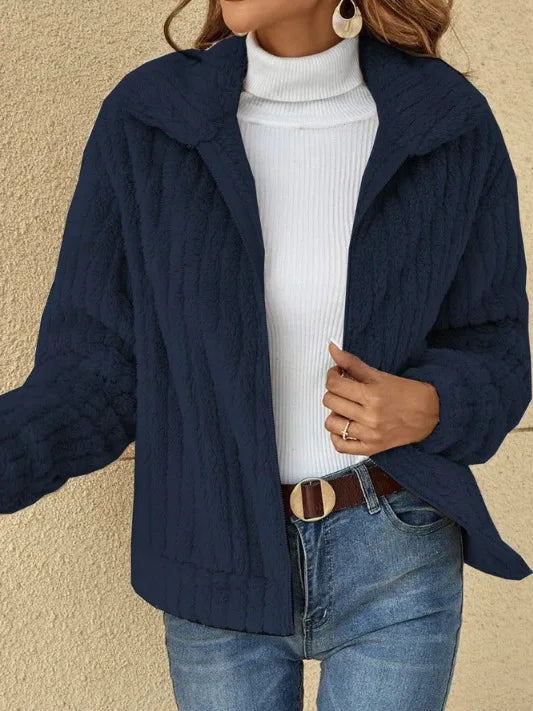 EB | Kurzjacke Plüsch Blau