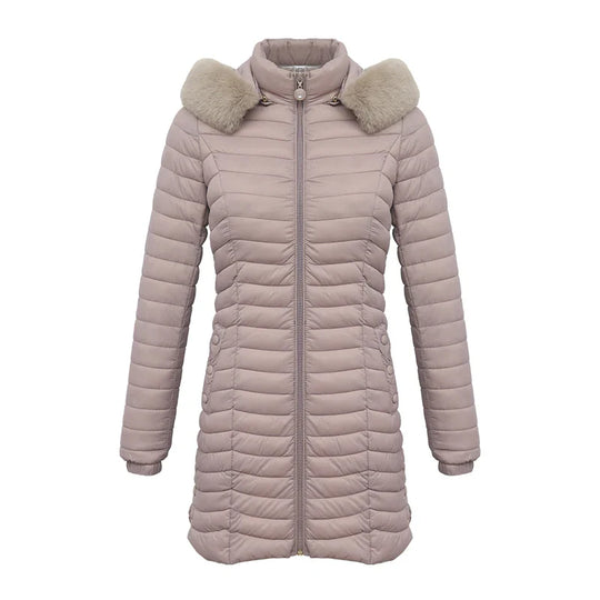 EB | Slim Fit Winter Puffer Jacke mit Pelzkapuze