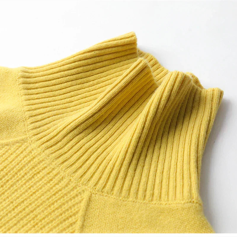 EB | Strickpullover mit Hohem Hals Wollmischung Elegant und Warm