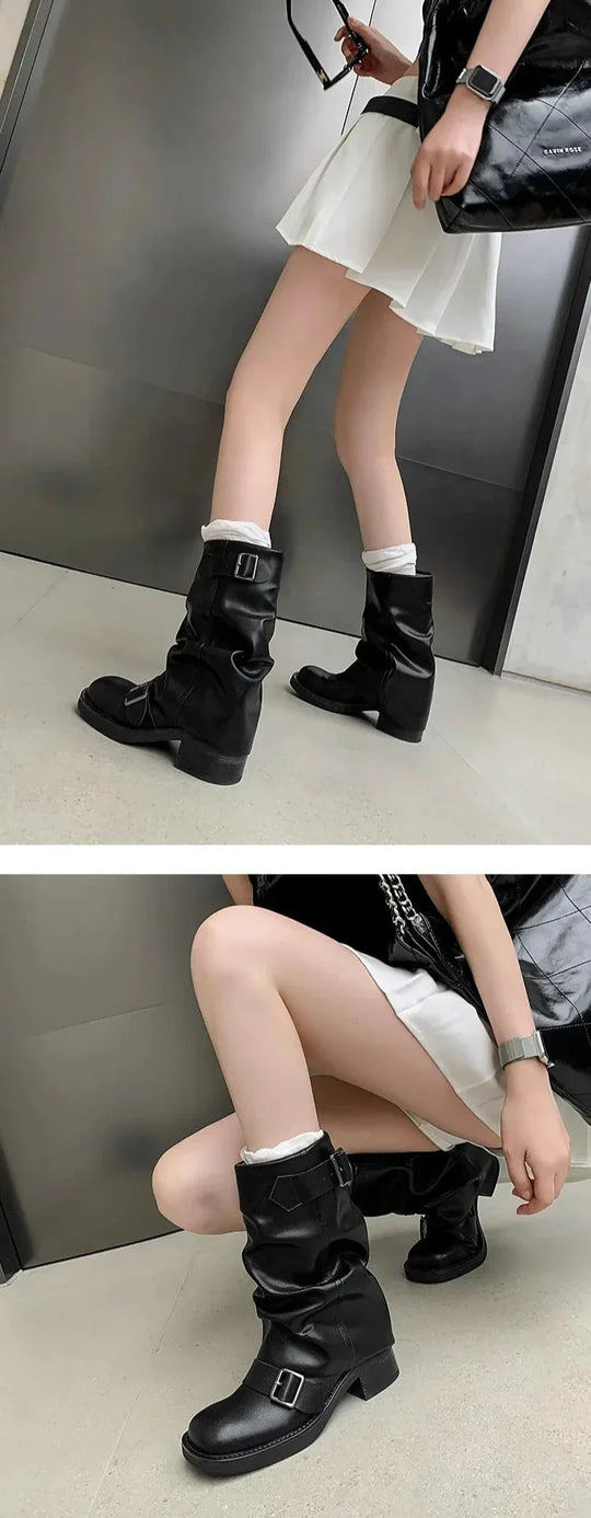 EB | Falten Mid-Calf Stiefel