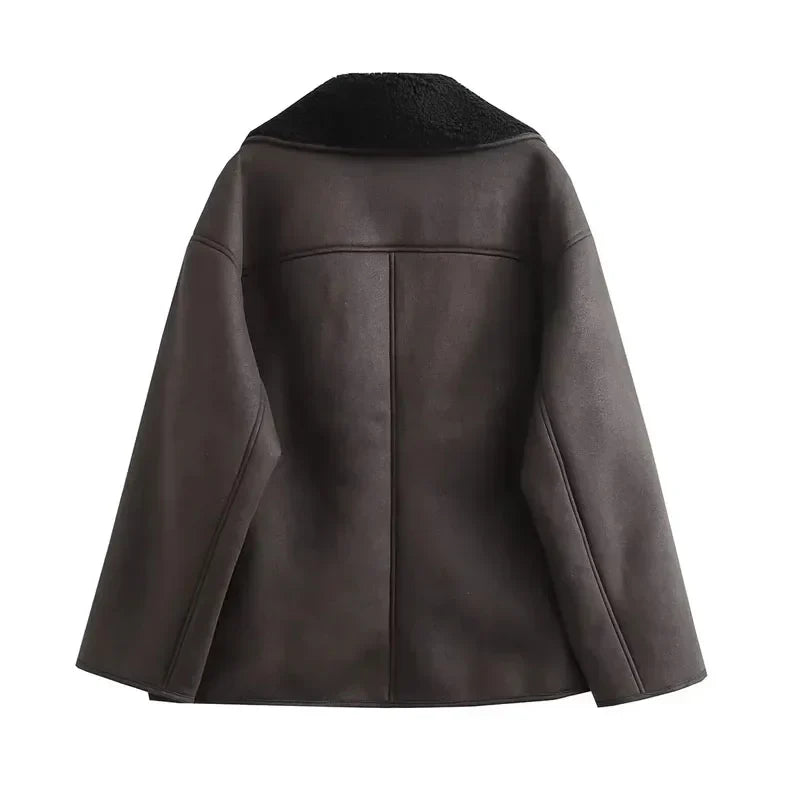 EB | Winterjacke mit Breitem Kragen und Knopfverschluss für Damen