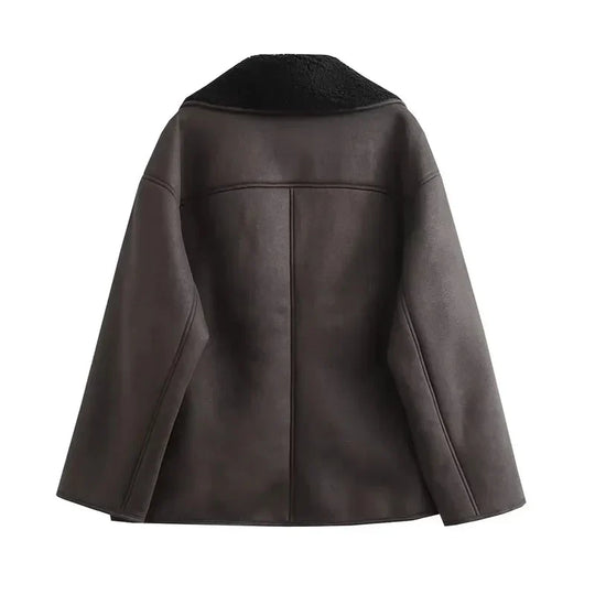 EB | Winterjacke mit Breitem Kragen und Knopfverschluss für Damen