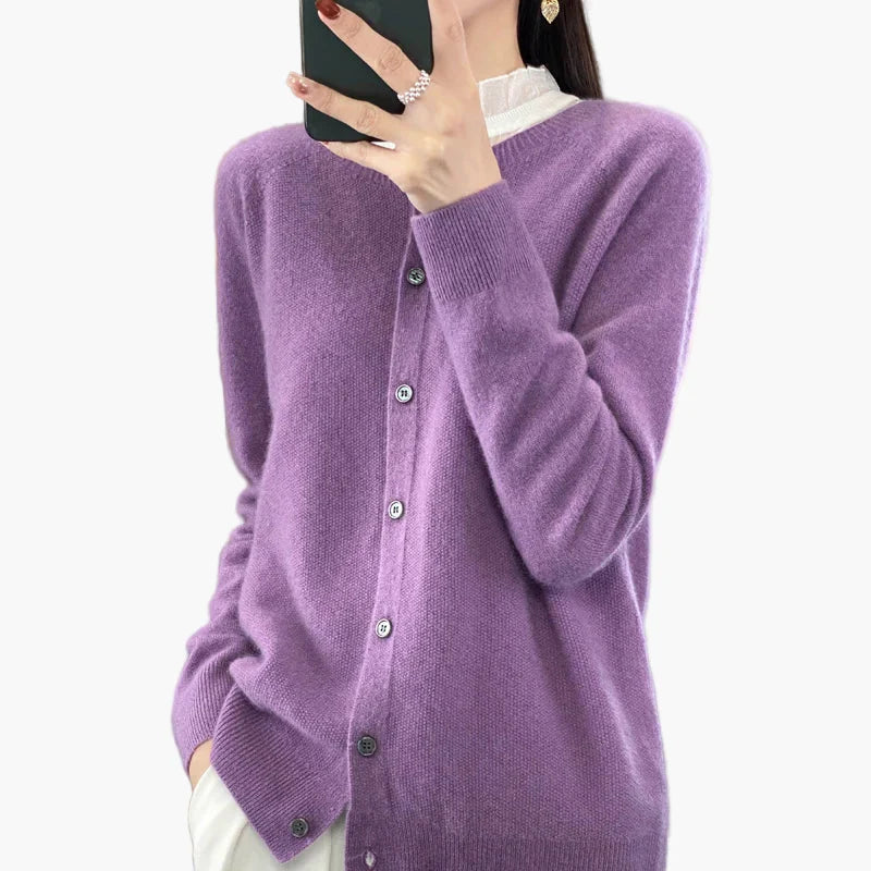 EB | Klassische Strickjacke Cardigan - Eleganter Alltags-Style für Büro & Freizeit