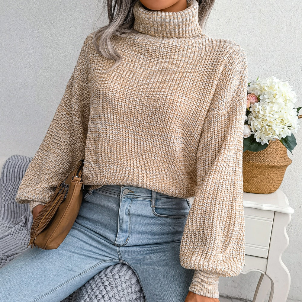 EB | Chunky Strickpullover mit Hohem Kragen Warm und Komfortabel Lässiges Design