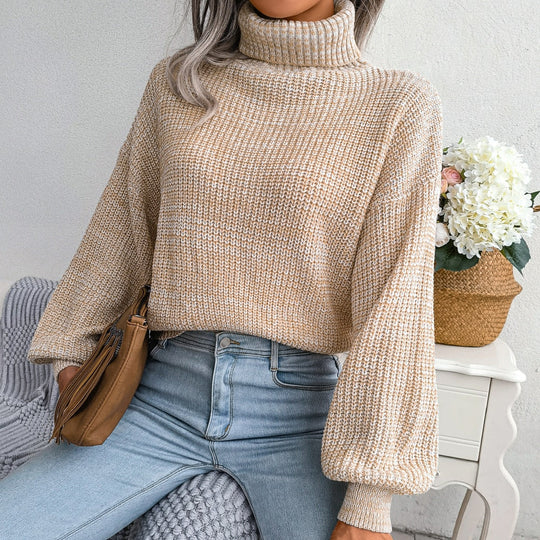 EB | Chunky Strickpullover mit Hohem Kragen Warm und Komfortabel Lässiges Design
