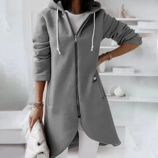 EB | Hoodie-Cardigan mit abgerundetem Saum