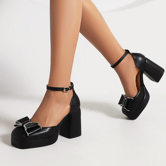 Weiße Plateausandalen Mit Schleife Luisa EB