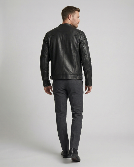 EB | Bikerjacke Im Klassischen Moto-Style - Schmal Geschnittene Modische Übergangsjacke für Freizeit und Alltag
