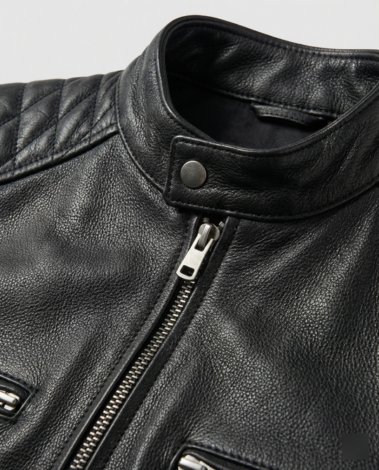 EB | Bikerjacke Im Klassischen Moto-Style - Schmal Geschnittene Modische Übergangsjacke für Freizeit und Alltag